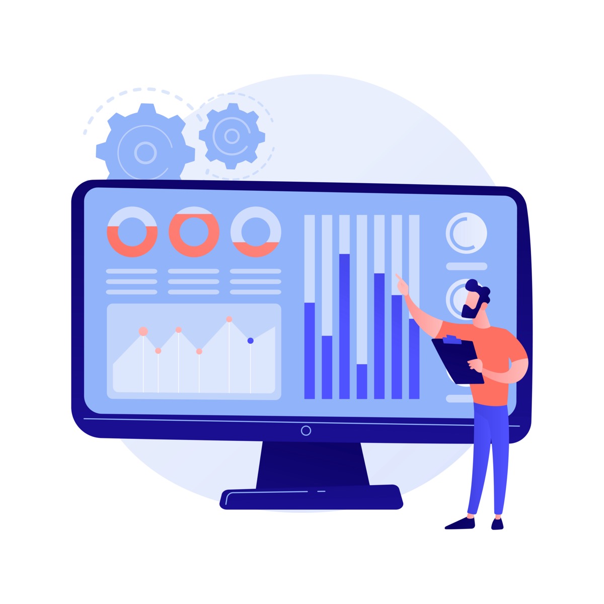 Interactive data dashboard with analytics visualizations and metrics